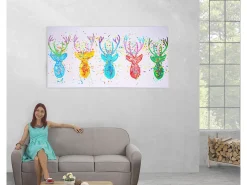 MCW Cuadro al óleo Ciervo II pintado a mano Multicolor Best