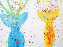 MCW Cuadro al óleo Ciervo II pintado a mano Multicolor Best