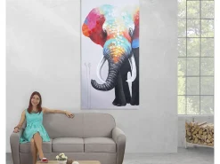 Clearance MCW Cuadro al óleo Elefante II pintado a mano Multicolor