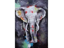 MCW Cuadro-Cuadro al óleo Elefante -H25 pintado a mano, 180x120cm Multicolor