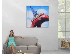 MCW Cuadro al óleo Torre Eiffel pintado a mano Multicolor Online