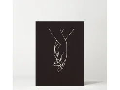 DECOWOOD Cuadro-Cuadro de madera Black Hands Negro