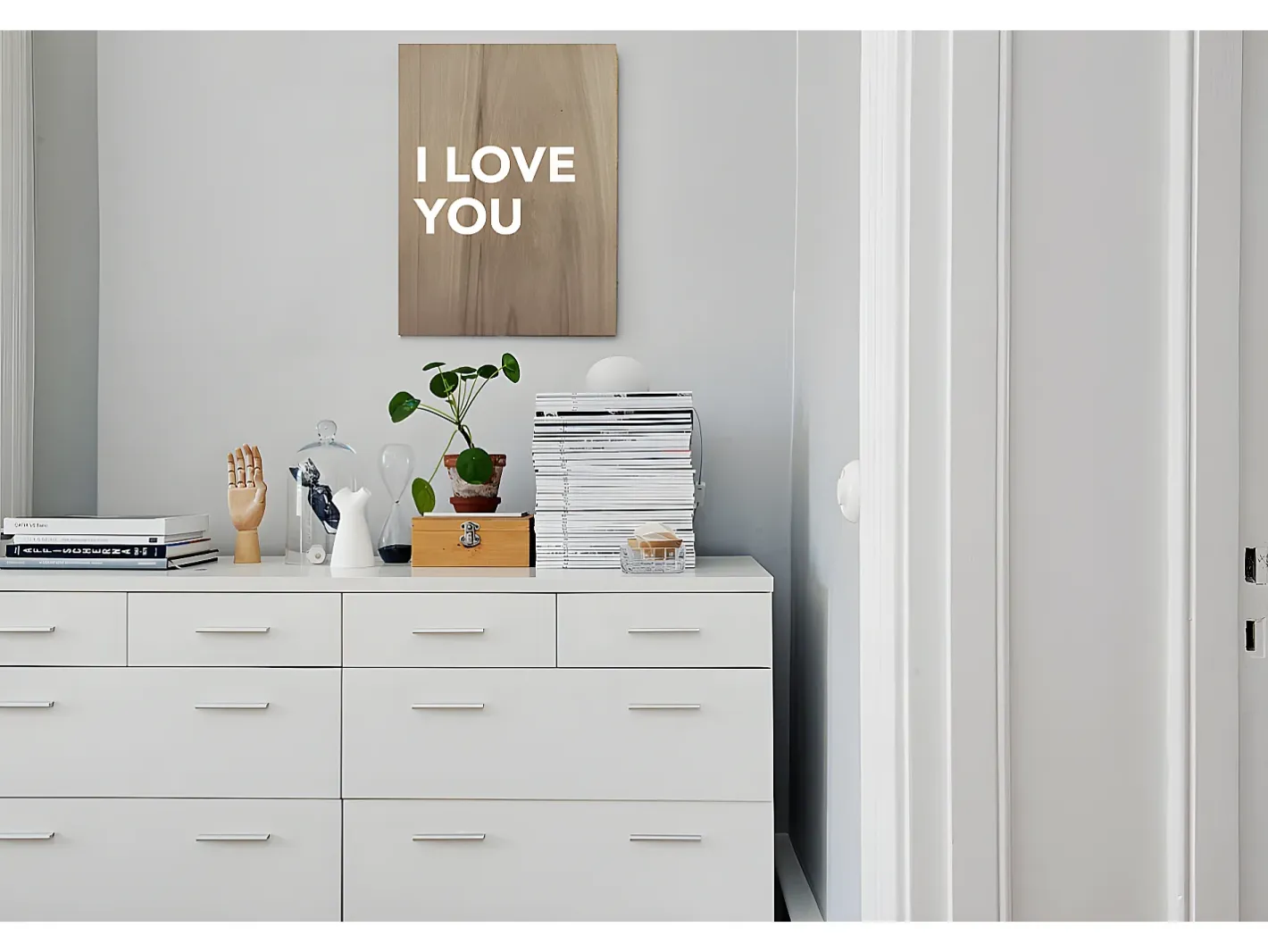 Hot DECOWOOD Cuadro de madera I love you Multicolor