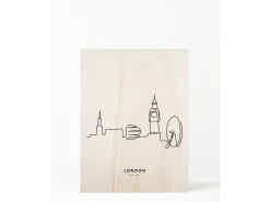 New DECOWOOD Cuadro de madera London Skyline Multicolor