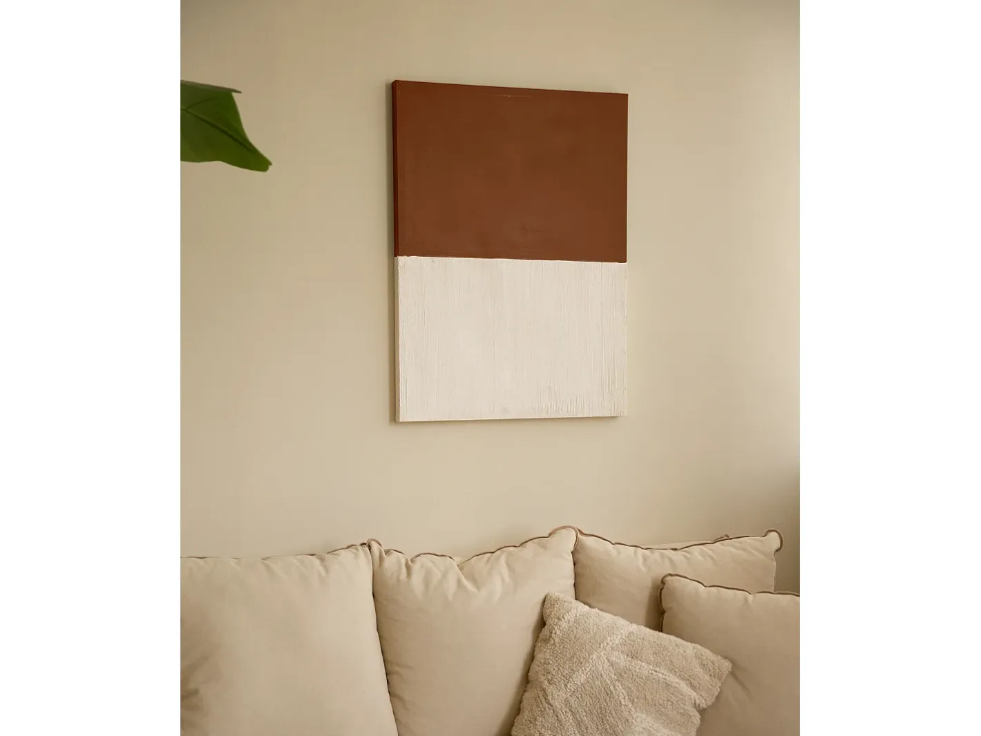 Sale DECOWOOD Cuadro decorativo sobre lienzo de algodón con marco de madera blanco pintado artesanalmente con pintura al oleo de 100x150cm - MARINA - Multicolor