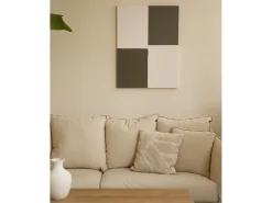 Sale DECOWOOD Cuadro decorativo sobre lienzo de algodón con marco de madera blanco pintado artesanalmente con pintura al oleo de 80x100cm - PRISMA - Multicolor