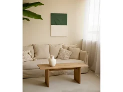 DECOWOOD Cuadro decorativo sobre lienzo de algodón con marco de madera marrón oscuro pintado artesanalmente con pintura al oleo de 60x80cm - MARINA - Multicolor Sale