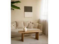 New DECOWOOD Cuadro decorativo sobre lienzo de algodón con marco de madera marrón claro pintado artesanalmente con pintura al oleo de 80x100cm - MARINA - Multicolor