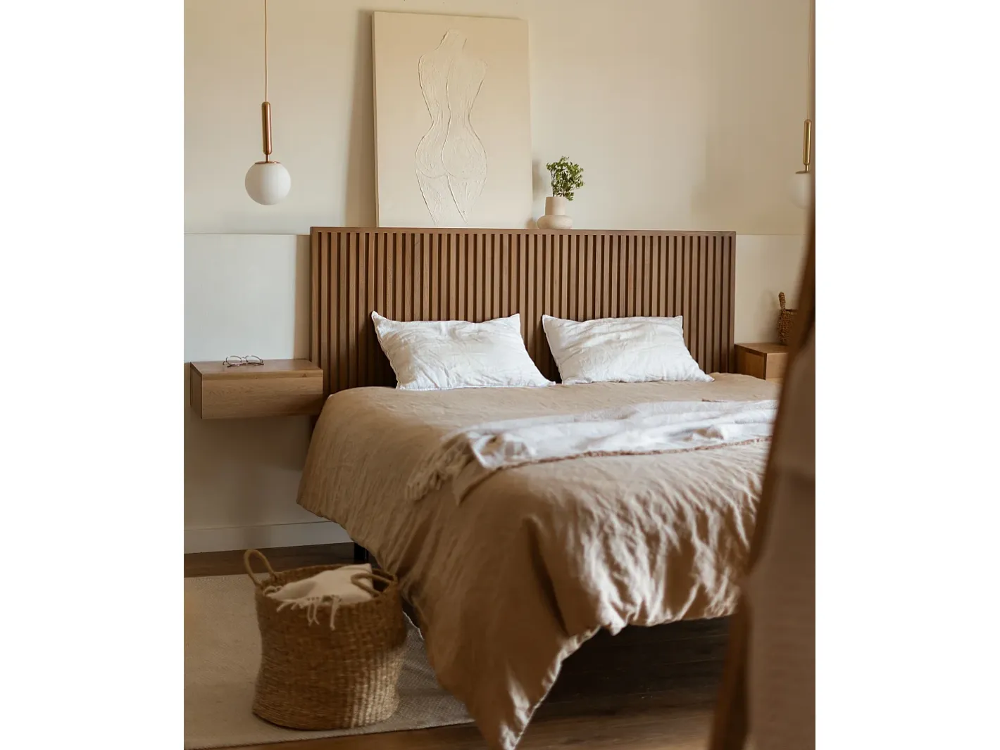 DECOWOOD Cuadro decorativo sobre lienzo de algodón con marco de madera marrón claro pintado artesanalmente con pintura al oleo de 100x150cm - LEO - Beige Outlet