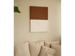 Clearance DECOWOOD Cuadro decorativo sobre lienzo de algodón con marco de madera marrón oscuro pintado artesanalmente con pintura al oleo de 100x150cm - MARINA - Multicolor