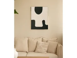 Best DECOWOOD Cuadro decorativo sobre lienzo de algodón con marco de madera negro pintado artesanalmente con pintura al oleo de 60x80cm - VARO - Multicolor