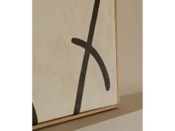 Outlet DECOWOOD Cuadro decorativo sobre lienzo de algodón con marco de madera negro pintado artesanalmente con pintura al oleo de 80x100cm - VIRGINIA - Multicolor