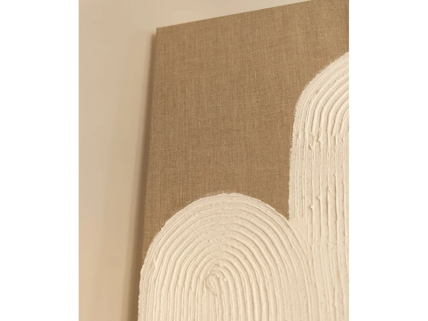 DECOWOOD Cuadro decorativo sobre lienzo de lino con marco de madera marrón oscuro pintado artesanalmente con pintura al oleo de 80x100cm - MARLENE - Multicolor Best