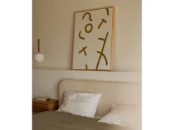 New DECOWOOD Cuadro decorativo sobre lienzo de algodón con marco de madera marrón oscuro pintado artesanalmente con pintura al oleo de 80x100cm - VIRGINIA - Multicolor