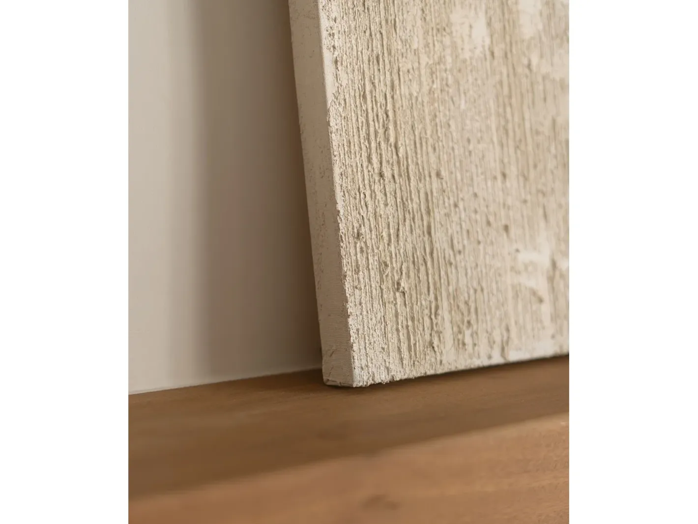DECOWOOD Cuadro-Cuadro decorativo sobre lienzo de algodón pintado artesanalmente con pintura al oleo sin marco de 60x80cm - DEVA - Beige