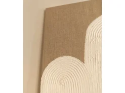 Discount DECOWOOD Cuadro decorativo sobre lienzo de lino con marco de madera blanco pintado artesanalmente con pintura al oleo de 60x80cm - MARLENE - Multicolor