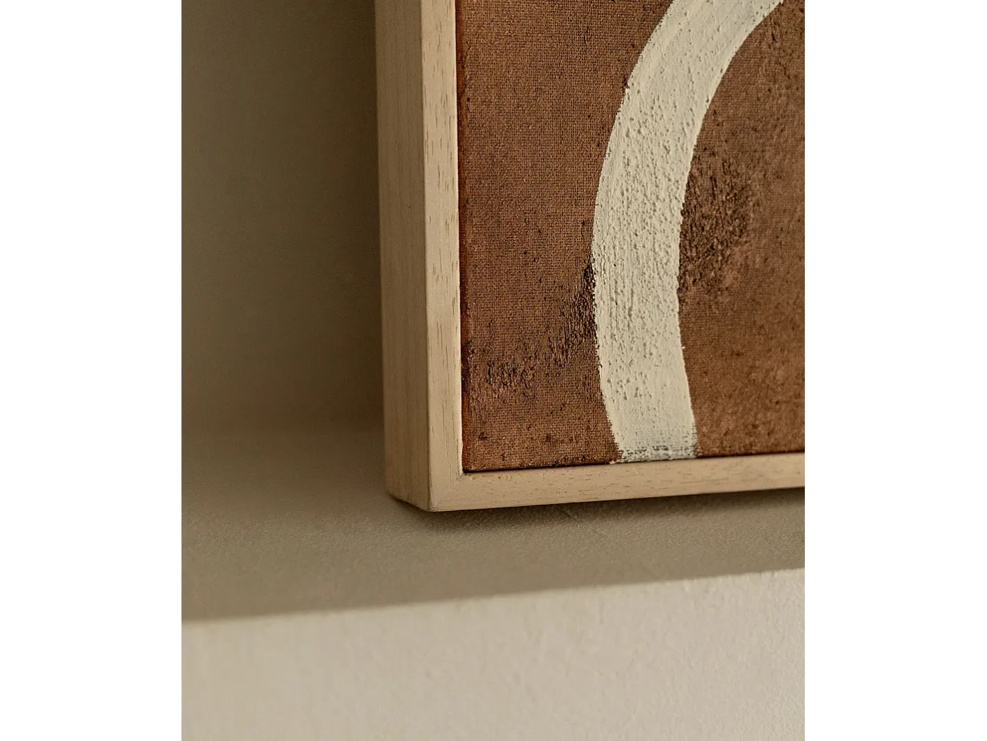 Discount DECOWOOD Cuadro decorativo sobre lienzo de algodón con marco de madera marrón oscuro pintado artesanalmente con pintura al oleo de 80x100cm - SILVANA - Multicolor