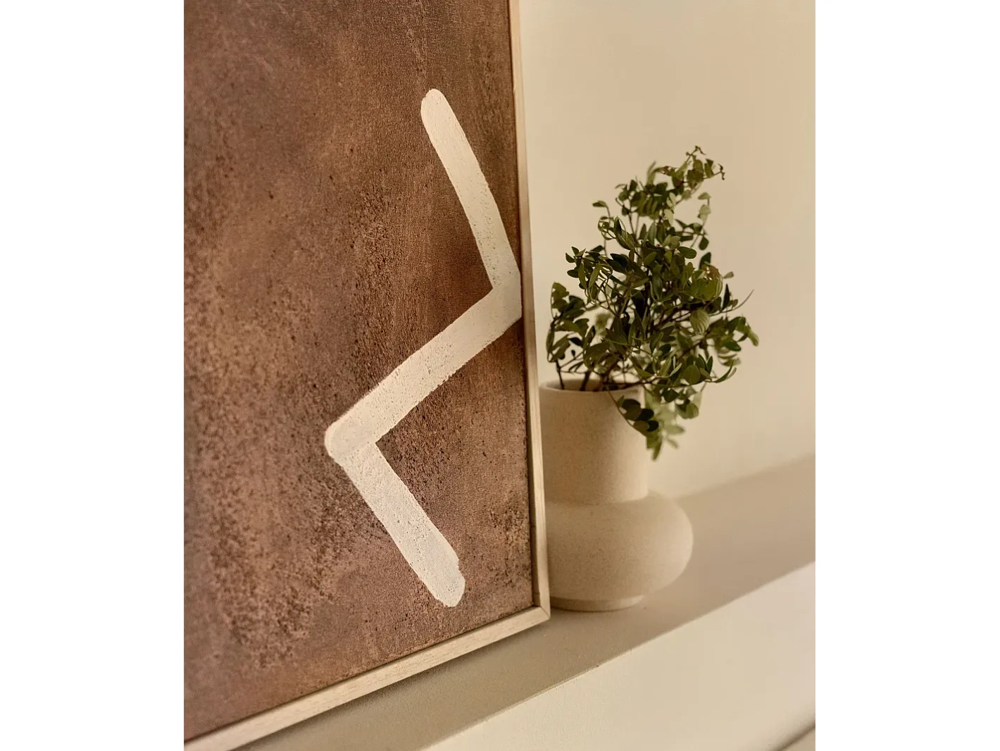 Discount DECOWOOD Cuadro decorativo sobre lienzo de algodón con marco de madera marrón oscuro pintado artesanalmente con pintura al oleo de 80x100cm - SILVANA - Multicolor