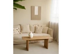 Best DECOWOOD Cuadro decorativo sobre lienzo de lino con marco de madera marrón oscuro pintado artesanalmente con pintura al oleo de 60x80cm - NIMBA - Multicolor