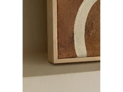Best DECOWOOD Cuadro decorativo sobre lienzo de algodón con marco de madera blanco pintado artesanalmente con pintura al oleo de 80x100cm - SILVANA - Multicolor