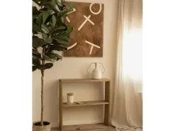 Best DECOWOOD Cuadro decorativo sobre lienzo de algodón con marco de madera blanco pintado artesanalmente con pintura al oleo de 80x100cm - SILVANA - Multicolor