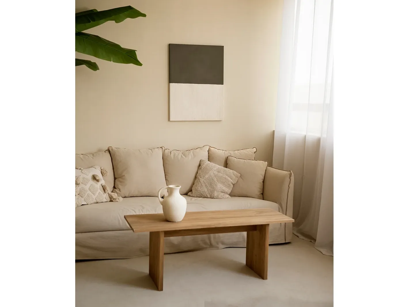 DECOWOOD Cuadro decorativo sobre lienzo de algodón pintado artesanalmente con pintura al oleo sin marco de 60x80cm - MARINA - Multicolor Discount