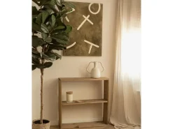 Sale DECOWOOD Cuadro decorativo sobre lienzo de algodón con marco de madera marrón oscuro pintado artesanalmente con pintura al oleo de 100x150cm - SILVANA - Multicolor