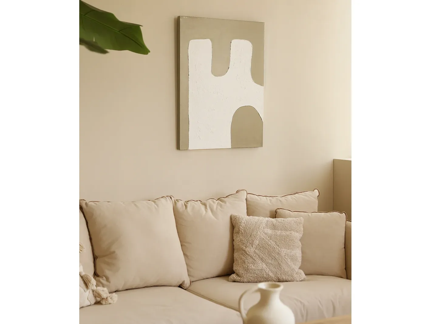 DECOWOOD Cuadro decorativo sobre lienzo de algodón con marco de madera negro pintado artesanalmente con pintura al oleo de 100x150cm - KIKA - Multicolor Online