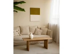 DECOWOOD Cuadro decorativo sobre lienzo de algodón con marco de madera marrón claro pintado artesanalmente con pintura al oleo de 80x100cm - MARINA - Multicolor Discount