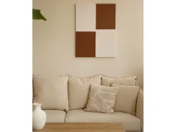 Best DECOWOOD Cuadro decorativo sobre lienzo de algodón con marco de madera blanco pintado artesanalmente con pintura al oleo de 80x100cm - PRISMA - Multicolor