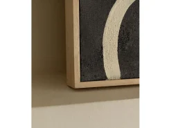 Clearance DECOWOOD Cuadro decorativo sobre lienzo de algodón con marco de madera blanco pintado artesanalmente con pintura al oleo de 60x80cm - SILVANA - Multicolor