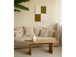 Best DECOWOOD Cuadro decorativo sobre lienzo de algodón con marco de madera marrón oscuro pintado artesanalmente con pintura al oleo de 80x100cm - PRISMA - Multicolor