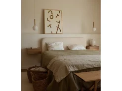 DECOWOOD Cuadro decorativo sobre lienzo de algodón con marco de madera marrón claro pintado artesanalmente con pintura al oleo de 80x100cm - VIRGINIA - Multicolor Clearance