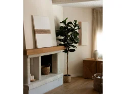 DECOWOOD Cuadro decorativo sobre lienzo de algodón con marco de madera blanco pintado artesanalmente con pintura al oleo de 80x100cm - BRISA - Multicolor Best