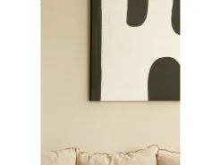 Clearance DECOWOOD Cuadro decorativo sobre lienzo de algodón con marco de madera marrón oscuro pintado artesanalmente con pintura al oleo de 60x80cm - KIKA - Multicolor