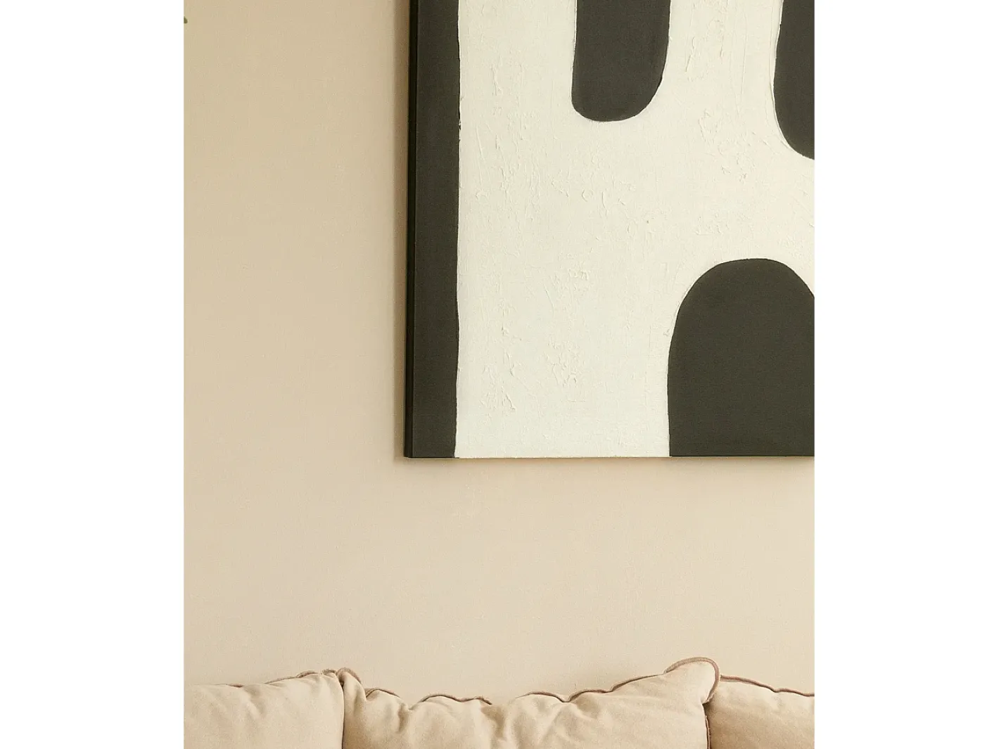 Clearance DECOWOOD Cuadro decorativo sobre lienzo de algodón con marco de madera marrón oscuro pintado artesanalmente con pintura al oleo de 60x80cm - KIKA - Multicolor