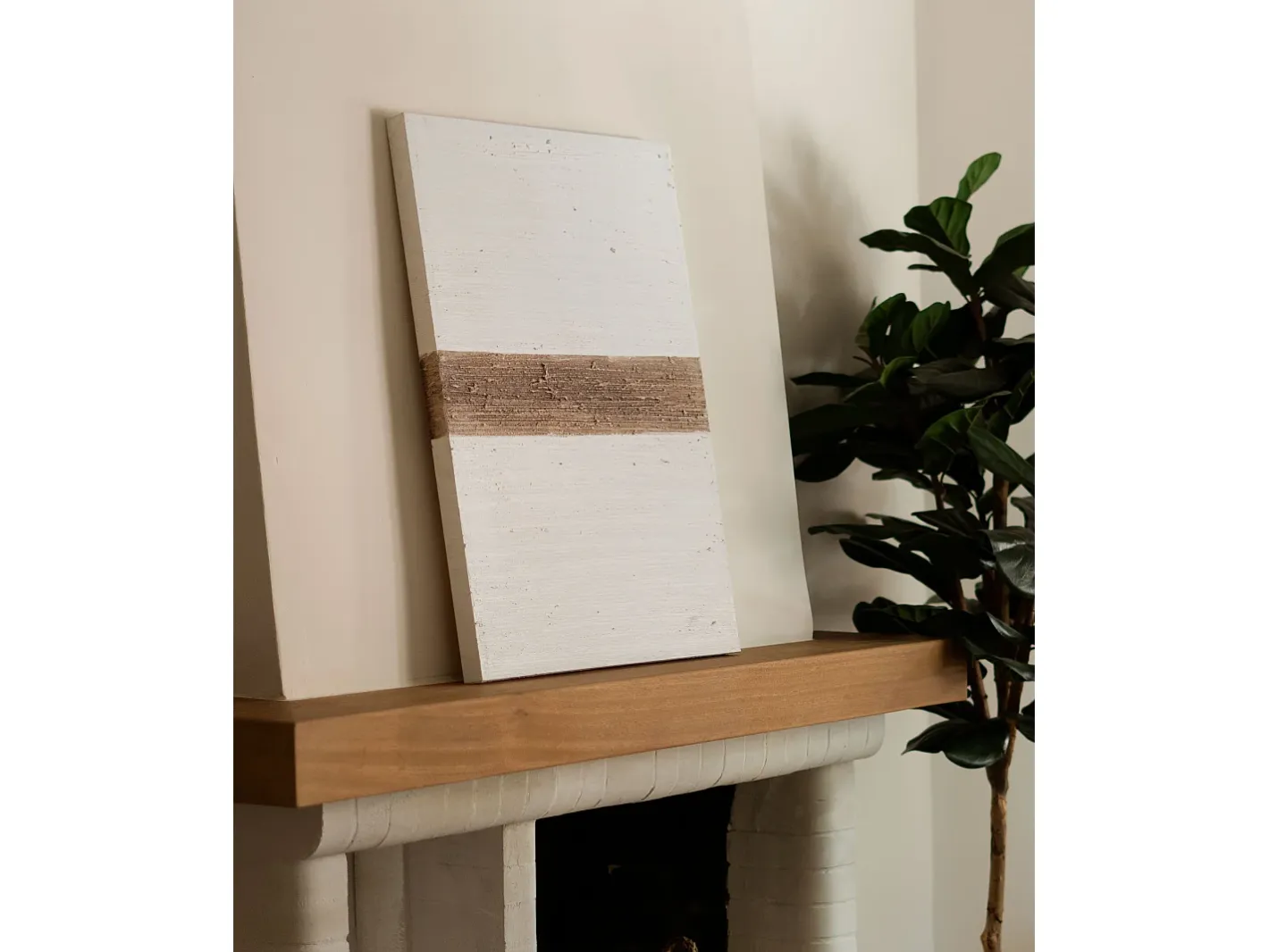 DECOWOOD Cuadro-Cuadro decorativo sobre lienzo de algodón con marco de madera negro pintado artesanalmente con pintura al oleo de 60x80cm - BRISA - Multicolor
