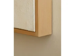 DECOWOOD Cuadro decorativo sobre lienzo de algodón con marco de madera blanco pintado artesanalmente con pintura al oleo de 80x100cm - DEVA - Beige Hot
