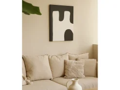 DECOWOOD Cuadro decorativo sobre lienzo de algodón con marco de madera blanco pintado artesanalmente con pintura al oleo de 60x80cm - KIKA - Multicolor Discount