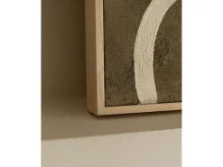Discount DECOWOOD Cuadro decorativo sobre lienzo de algodón con marco de madera marrón oscuro pintado artesanalmente con pintura al oleo de 60x80cm - SILVANA - Multicolor