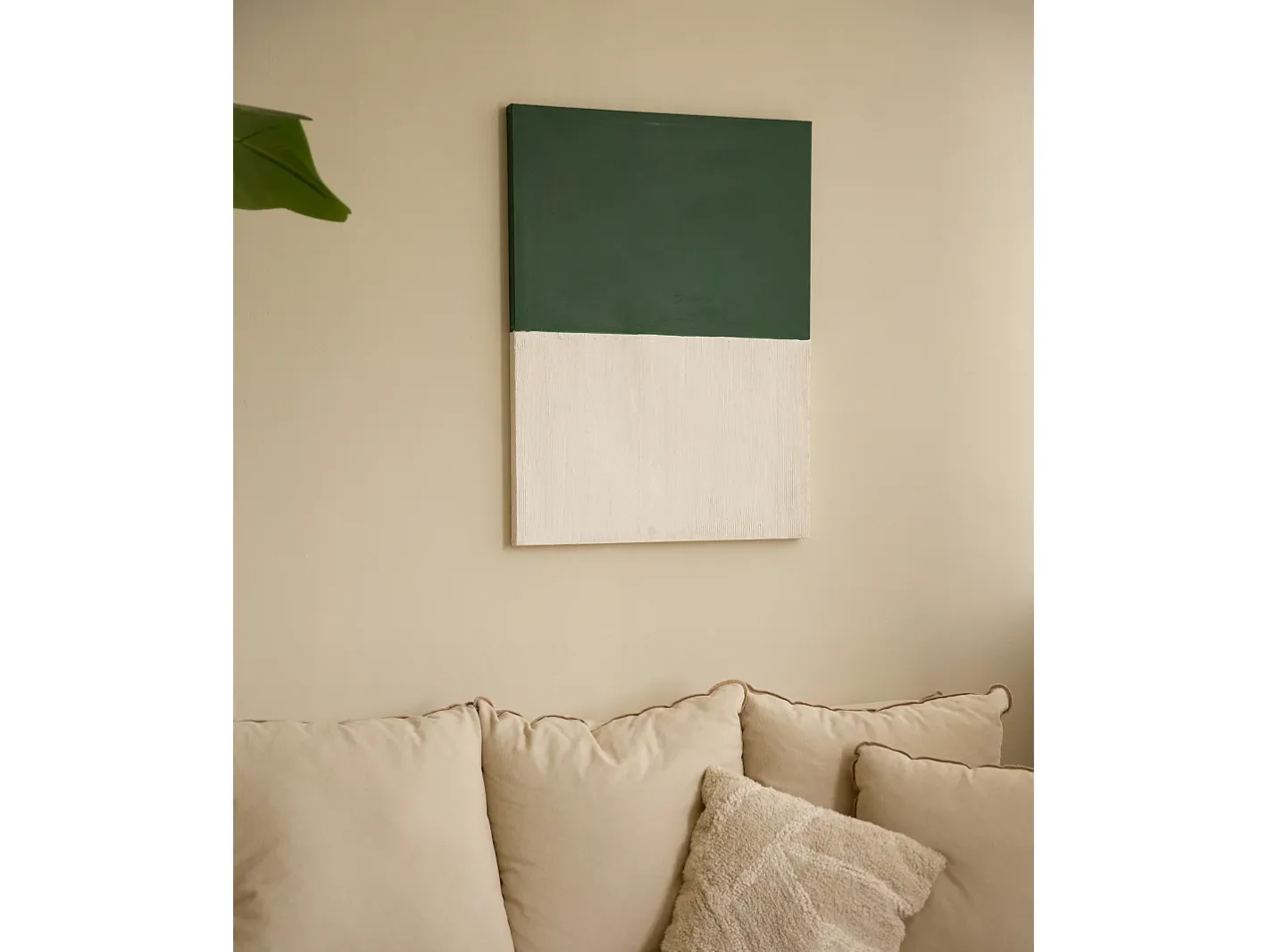 DECOWOOD Cuadro decorativo sobre lienzo de algodón con marco de madera marrón claro pintado artesanalmente con pintura al oleo de 100x150cm - MARINA - Multicolor New