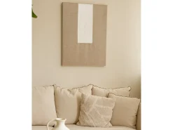 New DECOWOOD Cuadro decorativo sobre lienzo de lino con marco de madera negro pintado artesanalmente con pintura al oleo de 60x80cm - NIMBA - Multicolor