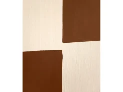 Outlet DECOWOOD Cuadro decorativo sobre lienzo de algodón con marco de madera marrón oscuro pintado artesanalmente con pintura al oleo de 80x100cm - PRISMA - Multicolor