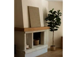 Online DECOWOOD Cuadro decorativo sobre lienzo de algodón con marco de madera blanco pintado artesanalmente con pintura al oleo de 100x150cm - JAN - Dorado