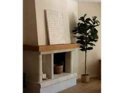 Best DECOWOOD Cuadro decorativo sobre lienzo de algodón con marco de madera marrón oscuro pintado artesanalmente con pintura al oleo de 100x150cm - JAN - Beige