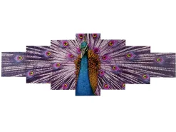 MCW Cuadro en lienzo H375 XL Pavo real (7 unid.), Pavo real Multicolor Hot