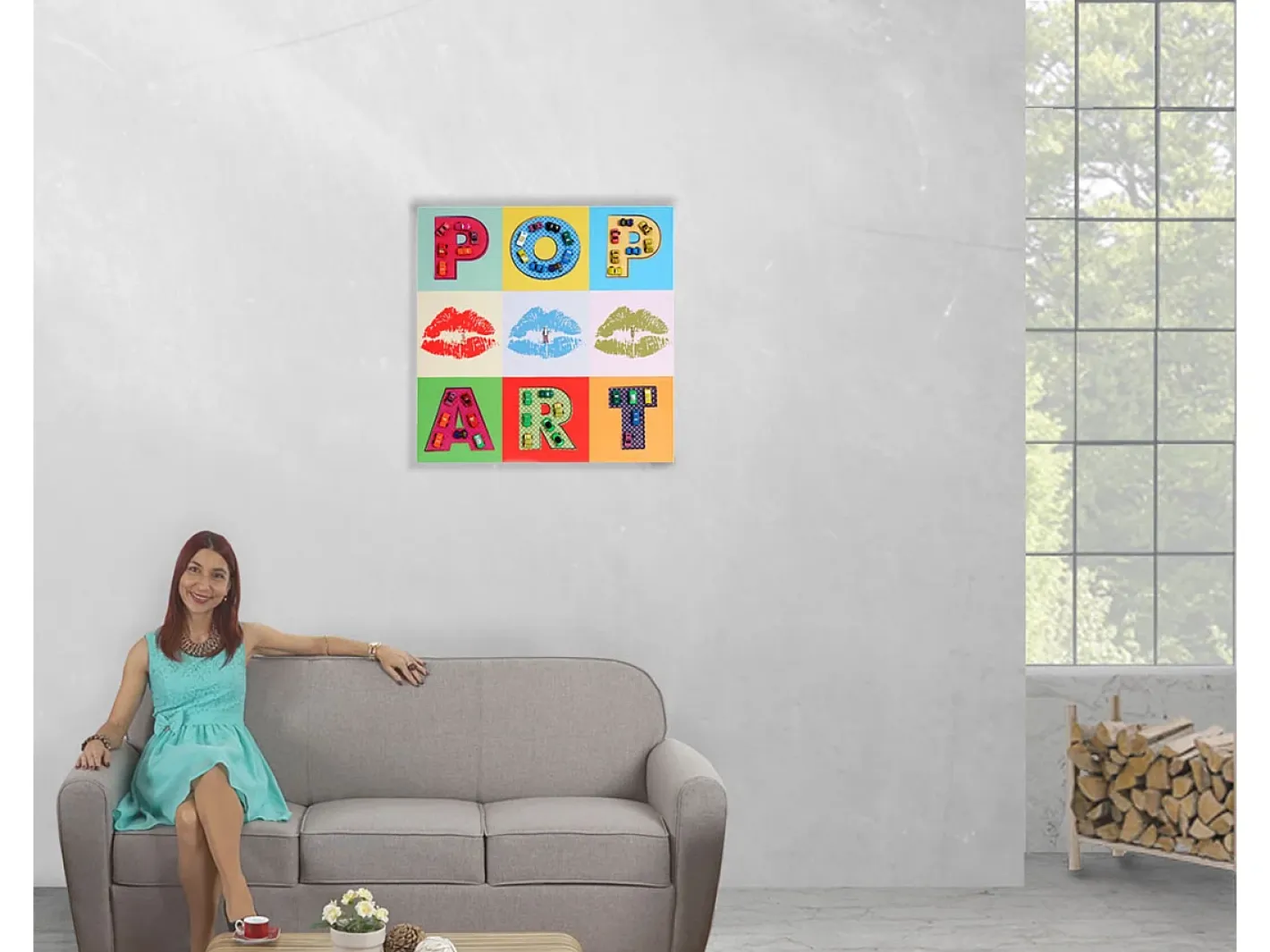 Online MCW Cuadro Pop Art + Coches Multicolor