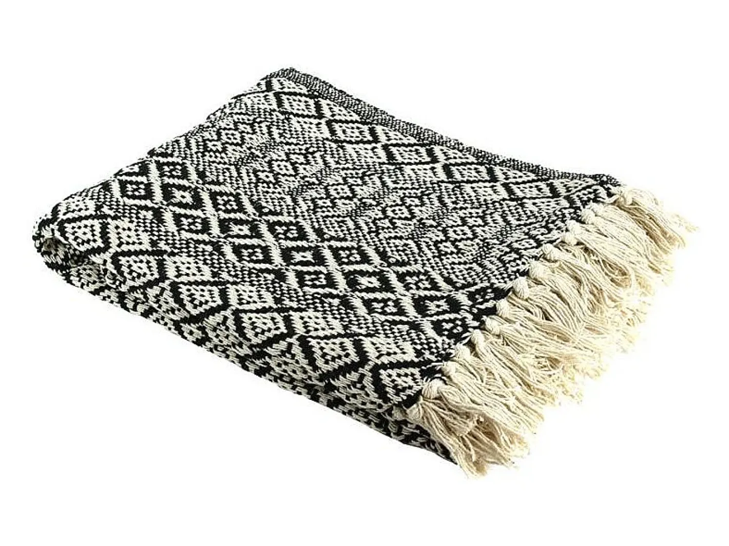 New The Home Deco Factory Cuadros étnicos con flecos 120 x 150 cm Blanco