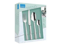Amefa Cubierto-Cubertería de 24 piezas Felicity Inox Martillado - Set Elegante Plateado
