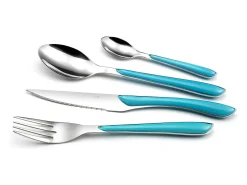 Amefa Cubierto-Cubertería de 24 piezas Eclat Moderna y Brillante Azul turquesa